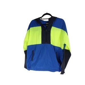 Beautiful Giant Mens Blue Yellow Colorblock Lightweight Windbreaker Jacket M